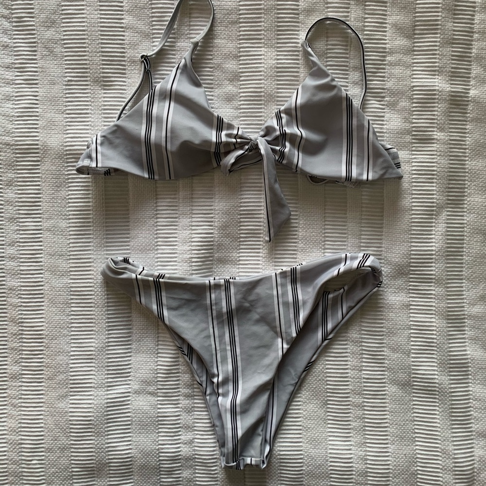 Cimi Bikini Gray Candy Stripe bikini
